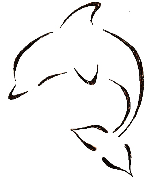 530x638 Outline Of A Jumping Dolphin , Vinyl Stickers, Sticker Tattoos