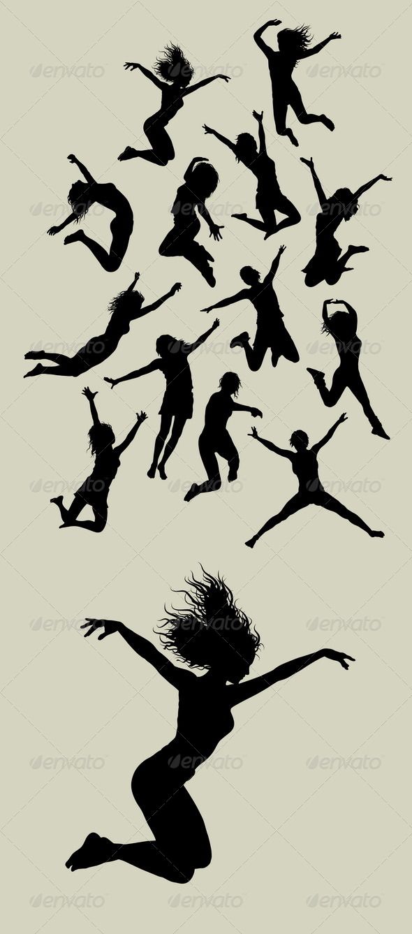 Jumping Girl Silhouette