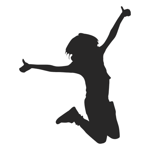 512x512 Girl Jumping Silhouette 3