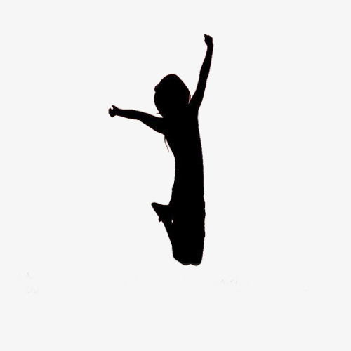 500x500 Happy Little Girl Silhouette, Girl, Jump, Flight Png Image