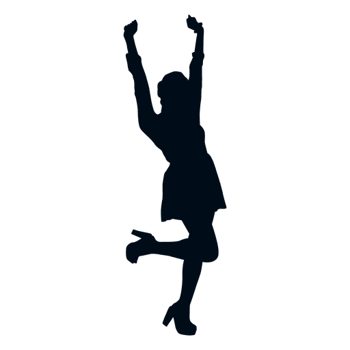 512x512 Happy Girl Jumping Silhouette Happy Silhouette