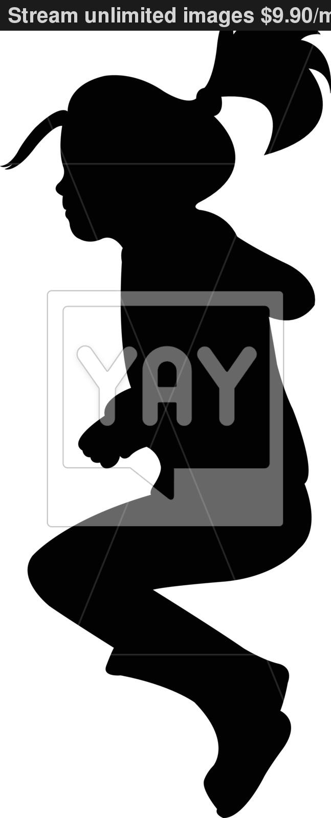 647x1600 Jumping Girl Silhouette Vector Vector