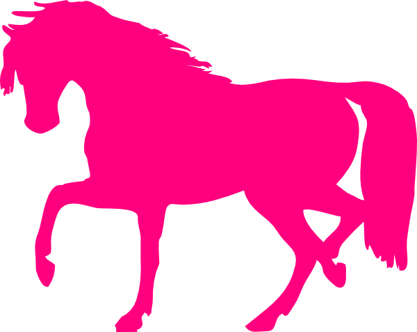 600x477 Horse Jumping Silhouette Pink