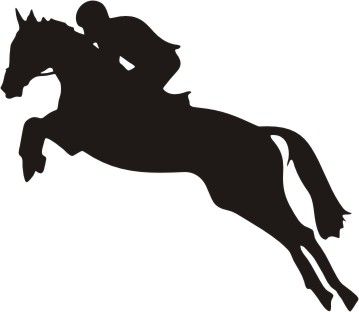 359x312 Jumper Horse Silhouette Decal 6 X 5 Equestrian Room