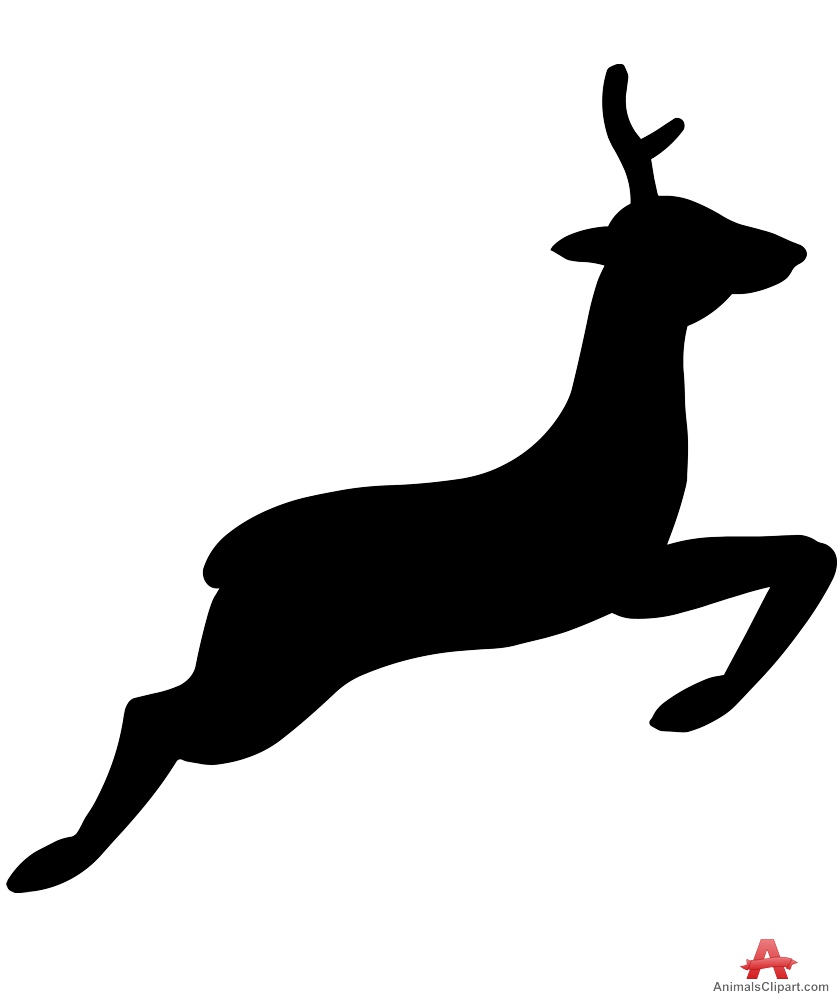 840x999 Jumping Deer Silhouette Free Clipart Design Download