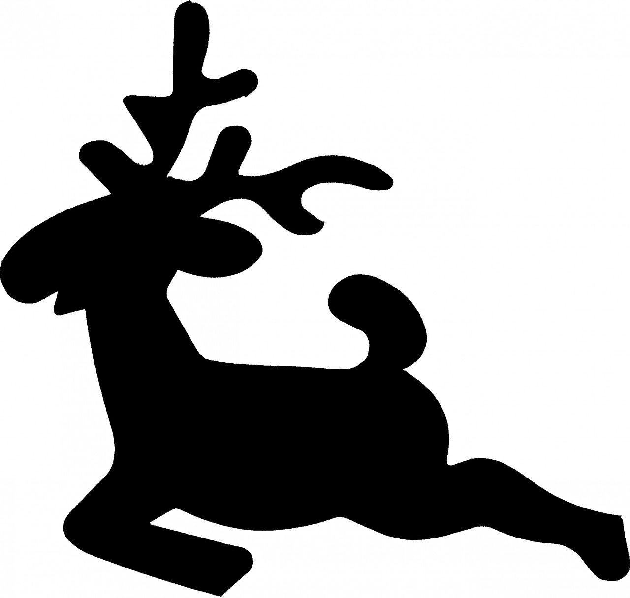 1280x1216 Reindeer Jumping Stencil