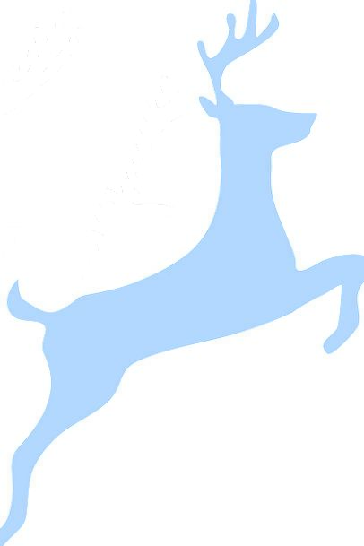 406x609 Deer, Hopping, Silhouette, Outline, Jumping, Stag, Blue, Azure