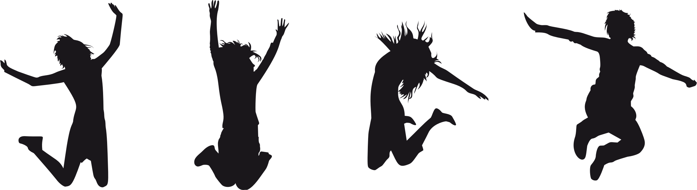 2238x610 Joy Jumping Silhouette Icons Png