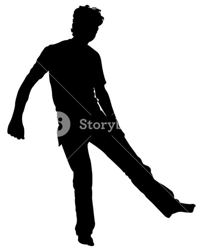 404x500 Jumping Man Silhouette Royalty Free Stock Image