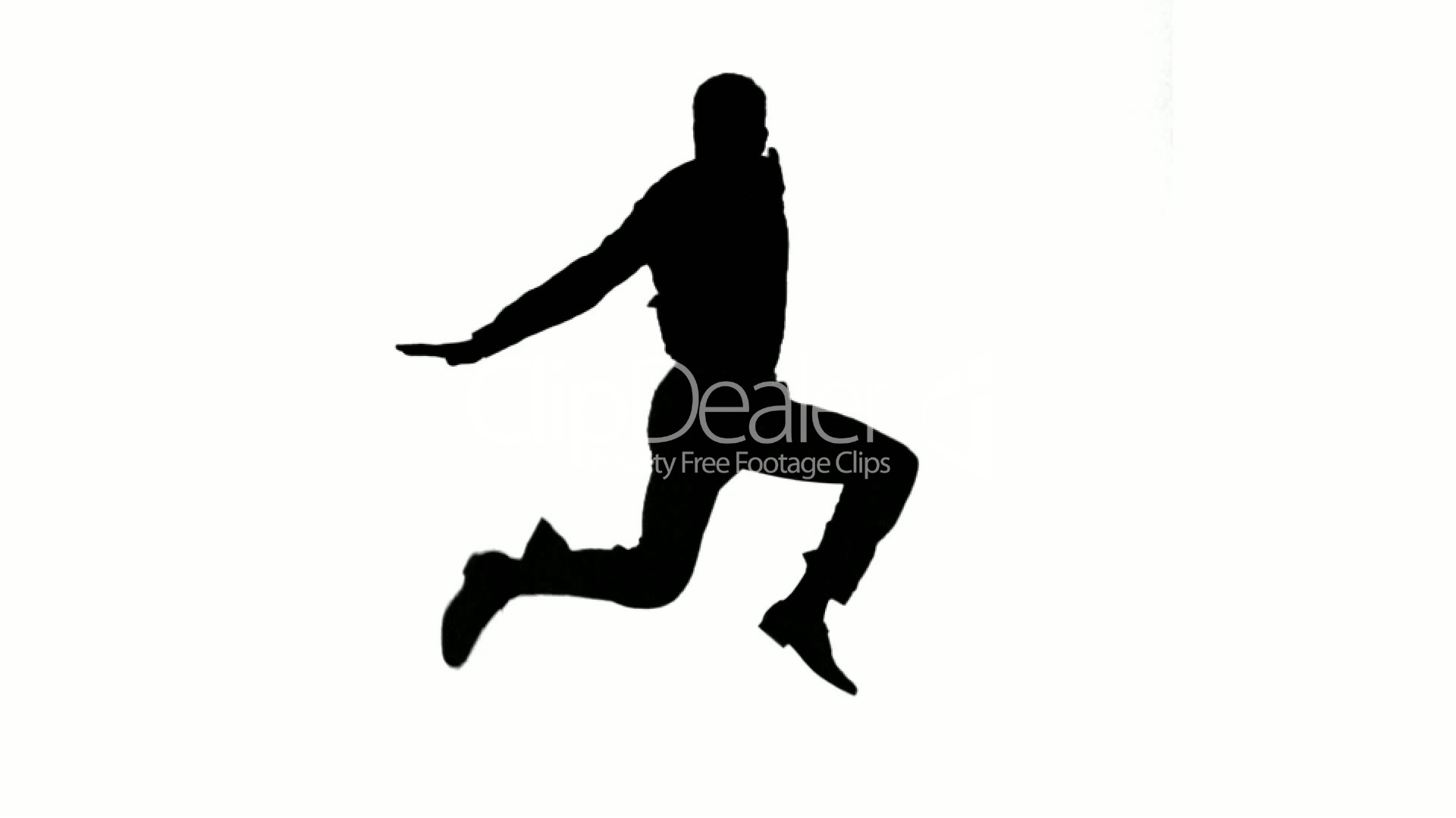 1920x1080 Silhouette Of Man Jumping On White Background Royalty Free Video