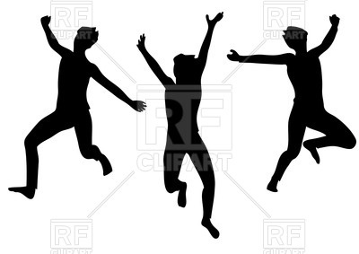 400x283 Silhouettes Of Happy Jumping People Royalty Free Vector Clip Art