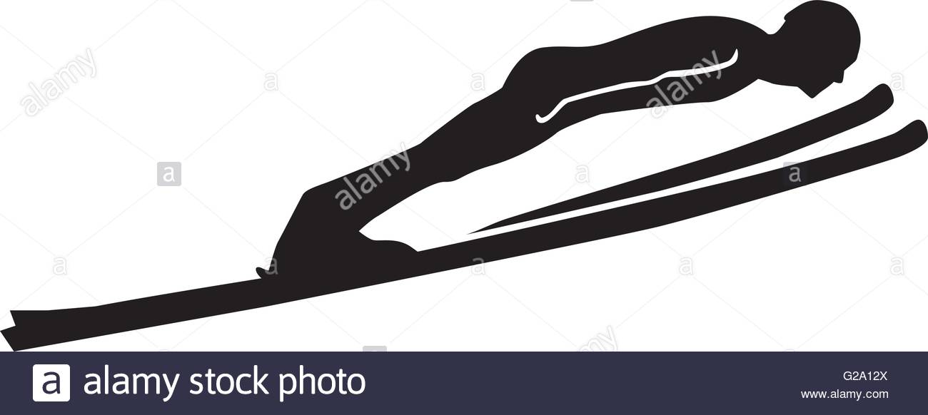 1300x582 Ski Jumping Silhouette Stock Vector Art Amp Illustration, Vector