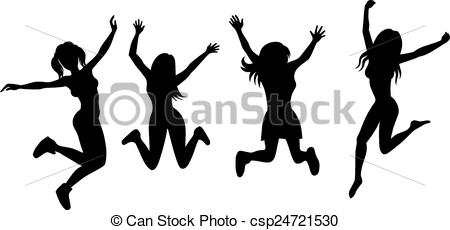 450x230 Vector Illustration Of A Silhouette Of Jumping Girls Vectors