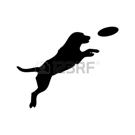 450x450 Silhouette Vector Black Silhouette Of Jumping Dog And Plastic
