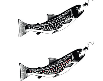 340x270 Trout Silhouette Etsy