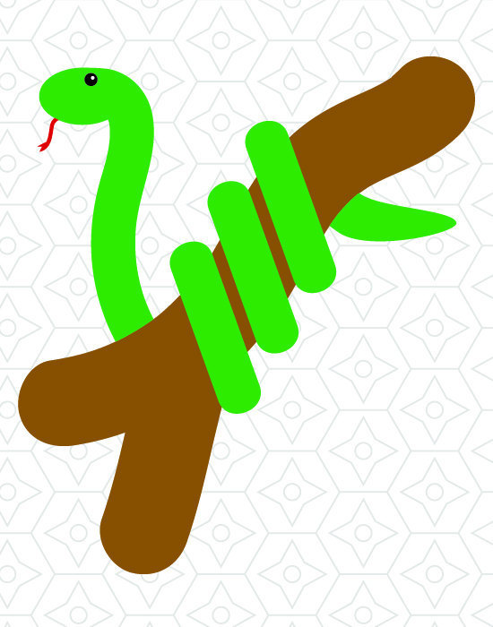 550x700 Jungle Snake Baby Onesie Design, Svg, Dxf, Eps Vector Files