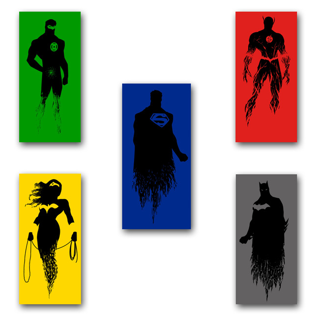 640x640 Justice League 5pcs Combination Movie Poster Print Superman,the