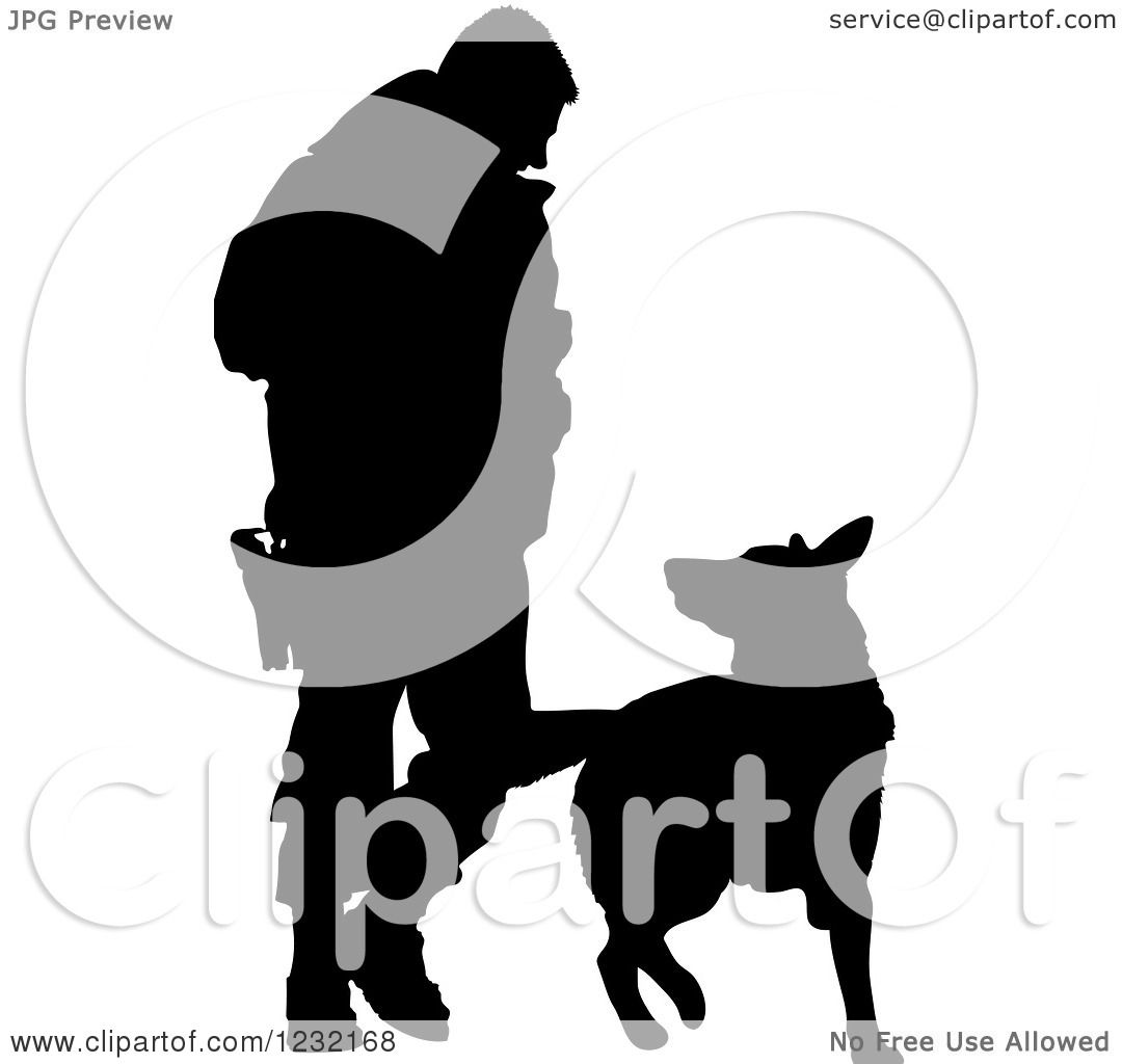 1080x1024 Clipart Of A Silhouetted Police Officer And K9 German Shepherd Dog