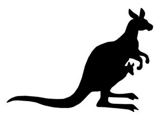 320x234 Kangaroo Silhouette 5 Decal Sticker