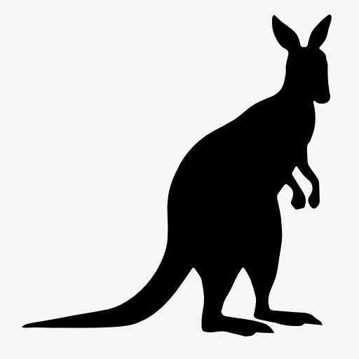 512x512 Kangaroo Silhouette, Animal, Projection, Black Silhouette Png