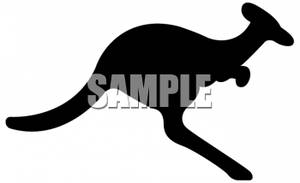 300x183 Free Clipart Image Silhouette Of A Kangaroo