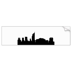 307x307 Silhouette Skyline Bumper Stickers