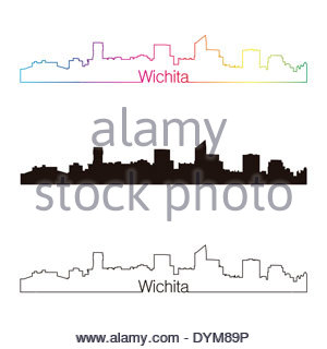 300x320 Wichita Kansas City Skyline Silhouette. Vector Illustration Stock