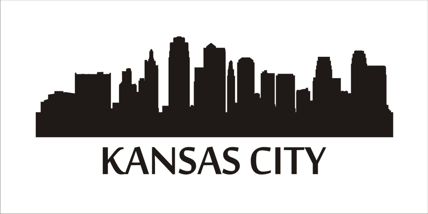 1500x750 Kansas City Skyline Reusable Stencils 7 Sizes Available