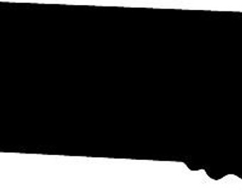 340x270 Kansas State Silhouette Die Cut Vinyl Decal Sticker. You Pick