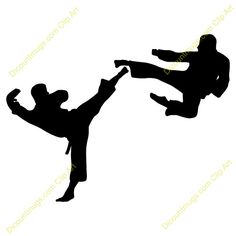 236x236 Karate Girl Silhouette Cuttable Design Cut File. Vector, Clipart