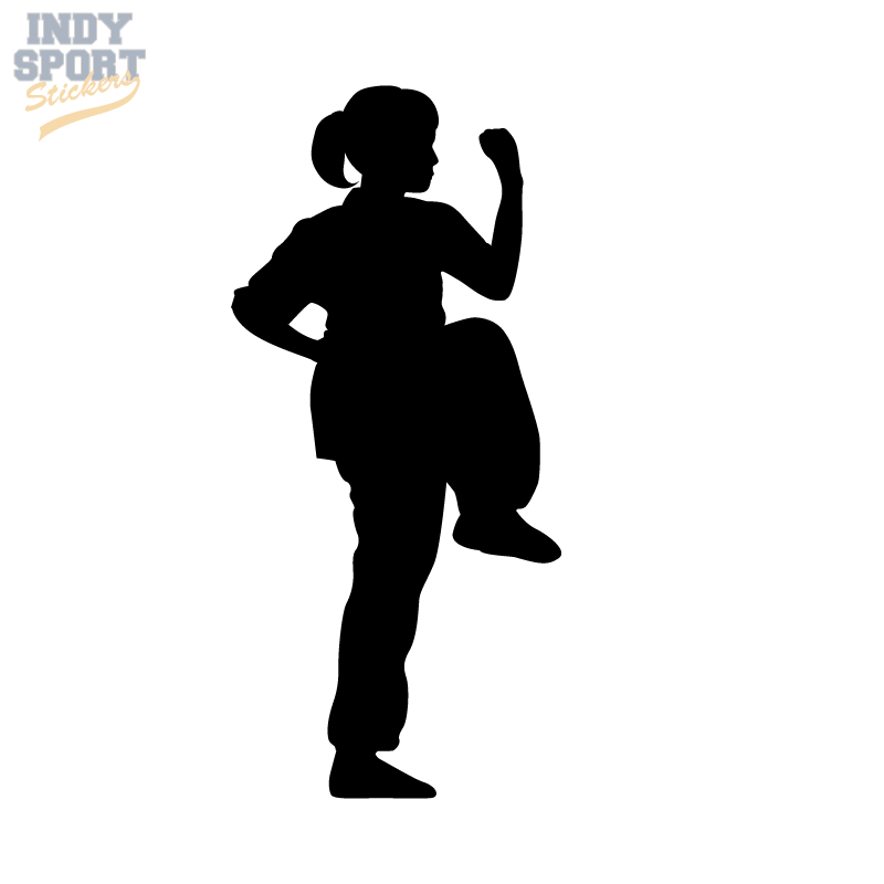 800x800 Martial Arts Karate Female Girl Kicking Silhouette