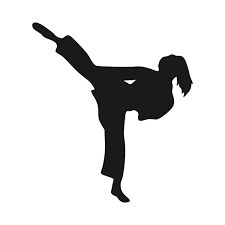 225x225 Martial Arts Karate Female Girl Kicking Silhouette Decal