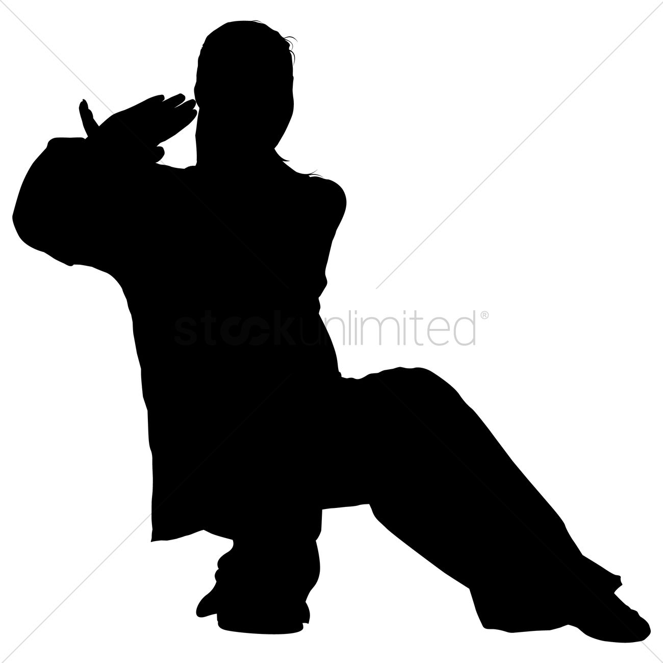 1300x1300 Silhouette Of A Girl In Karate Pose Vector Image