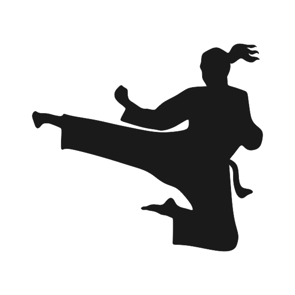 600x600 Karate Girl Kick Silhouette