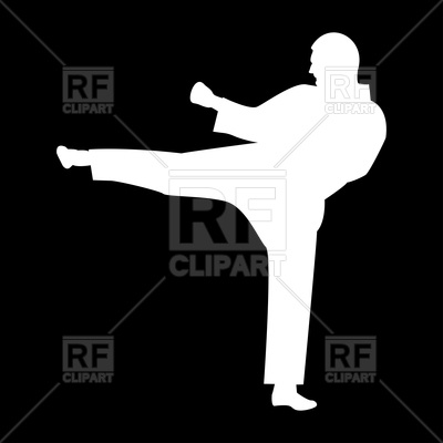 400x400 Karate Man Silhouette