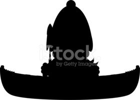280x199 Inuit Fisherman In Kayak Silhouette Stock Vectors