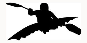 300x150 Kayak Sticker Silhouette Kayaking Car Window Vinyl Decal Water