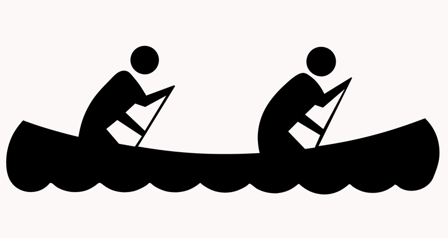 877x466 Silhouette Clipart Canoe