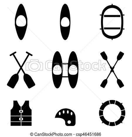 450x470 Kayak Icons Vector Illustration Vector