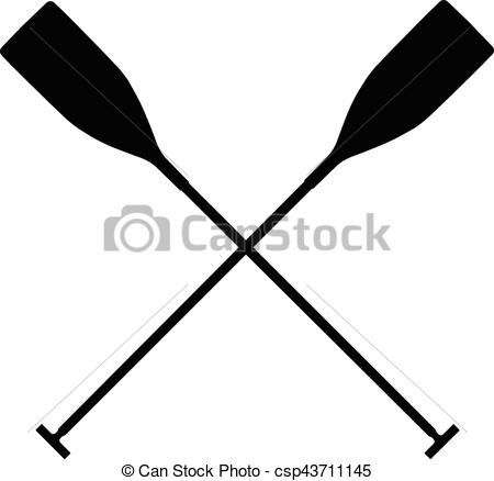 450x438 Real Sports Paddles For Canoeing. Black Silhouette Criss Eps