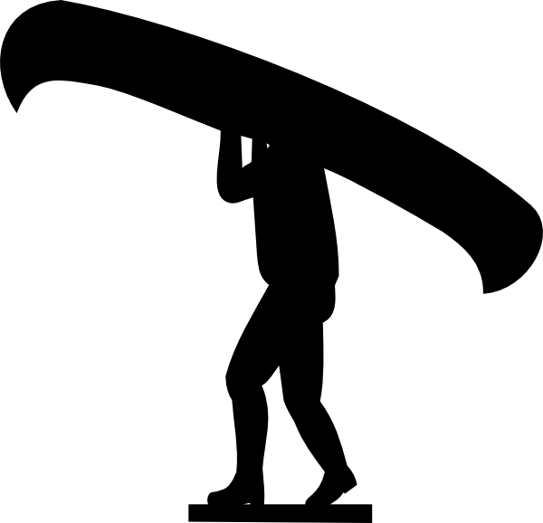 600x578 Carrying Kayak Silhouette