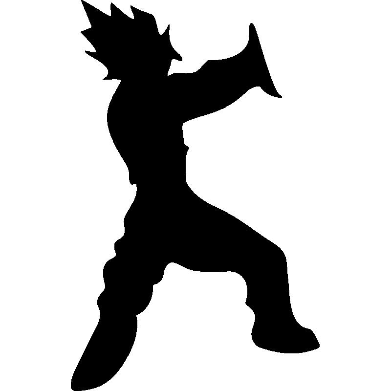 800x800 Sticker Ordinateur Silhouette Qui Combat