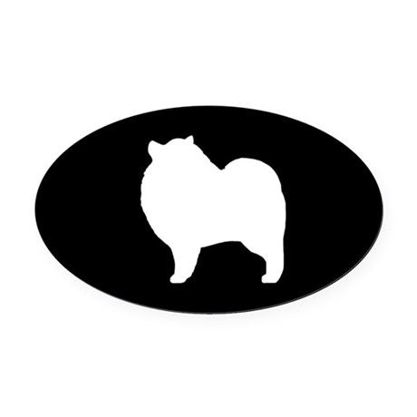 460x460 Keeshond Silhouette Oval Car Magnet By Mytreat