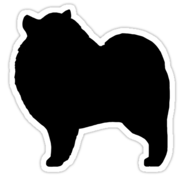 375x360 Keeshond Silhouette Waterproof Die Cut Sticker Keeshonden