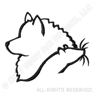 300x300 Keeshond And Rat Silhouette Embroidered Sweatshirt Sew Dog Crazy