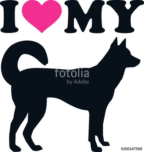 475x500 I Love My Kai Ken Silhouette Stock Image And Royalty Free Vector