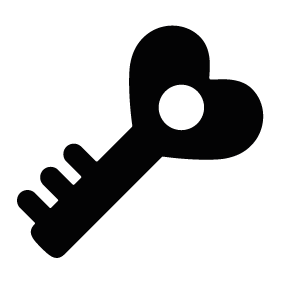 283x283 Heart Key Silhouette Silhouette Of Heart Key