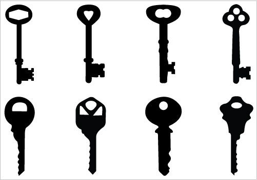 501x352 Keys Silhouette Clip Art Pack Download Key Vectors Clip Art