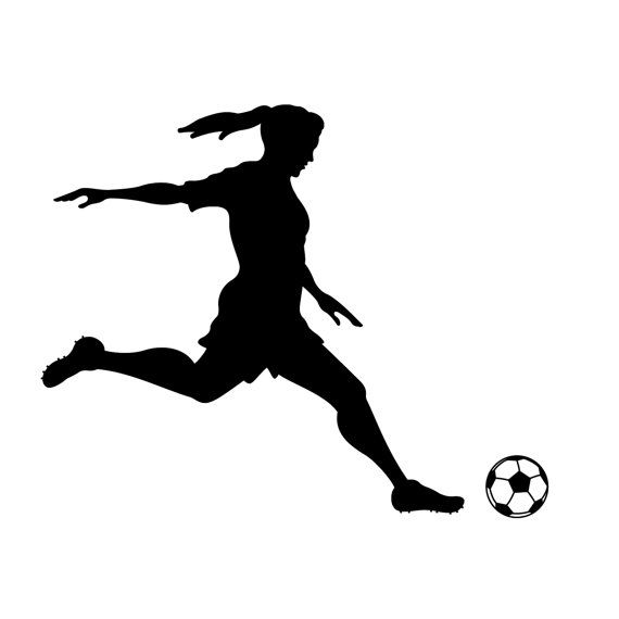 570x570 Girl Soccer Player Kicking Silhouette Sports