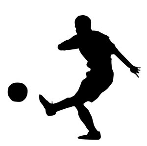 300x298 Kicking Soccer Silhouette